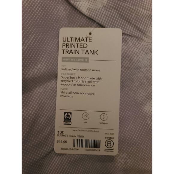 NWT Athleta Ultimate Train Printed Tank - 1X - Nebula White - 1X - Picture 5 of 5